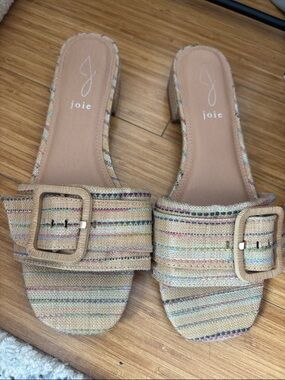 Joie Claire Coastal Woven Slide Sandal -  8.5 multicolor Like new (wore once)